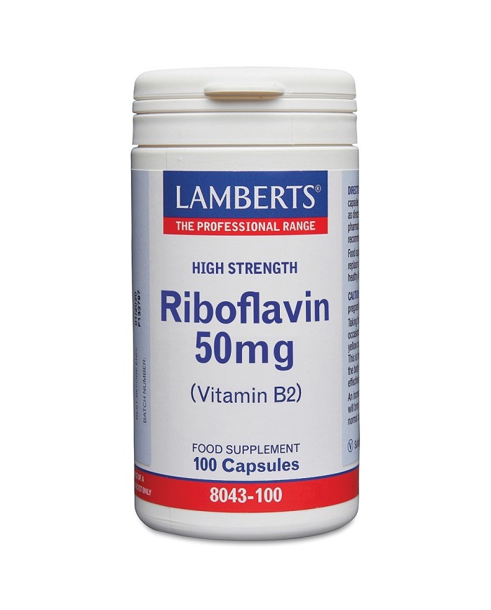 Lamberts Riboflavin 50mg (Vitamin B2) 100 Caps