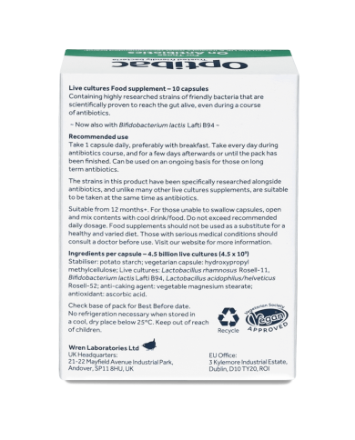 OptiBac For Those on Antibiotics 10 Capsules