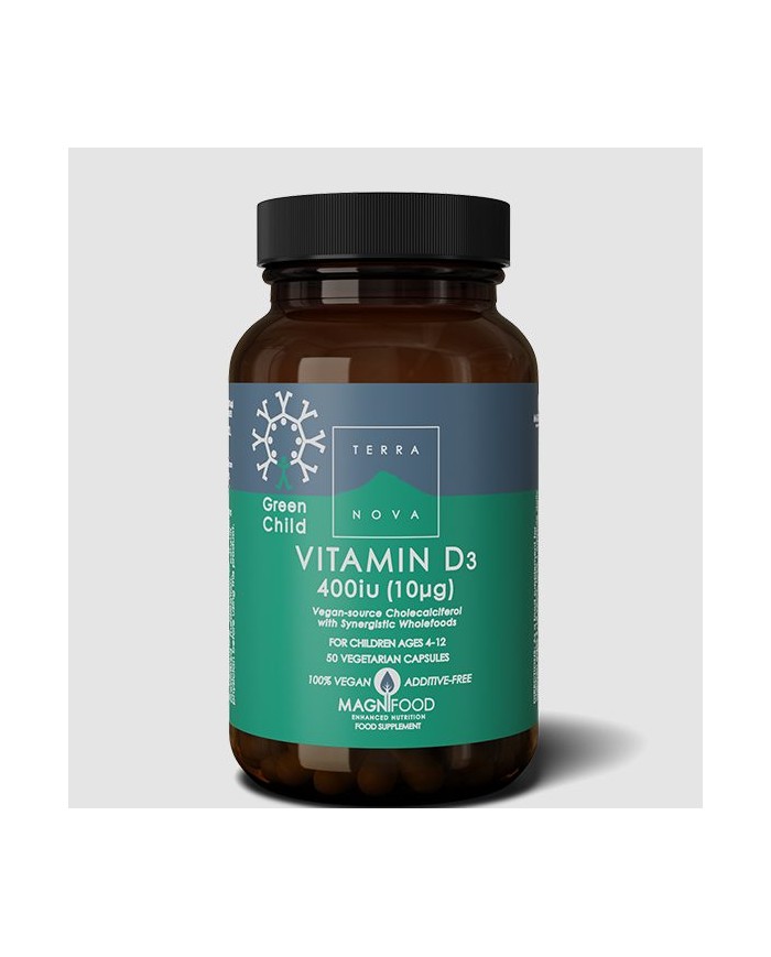 TERRANOVA Green Child Vitamin D3 400iu - 50 Vegicaps
