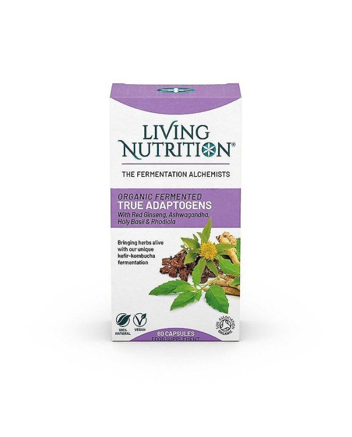 Living Nutrition Organic Fermented True Adaptogens Caps 60
