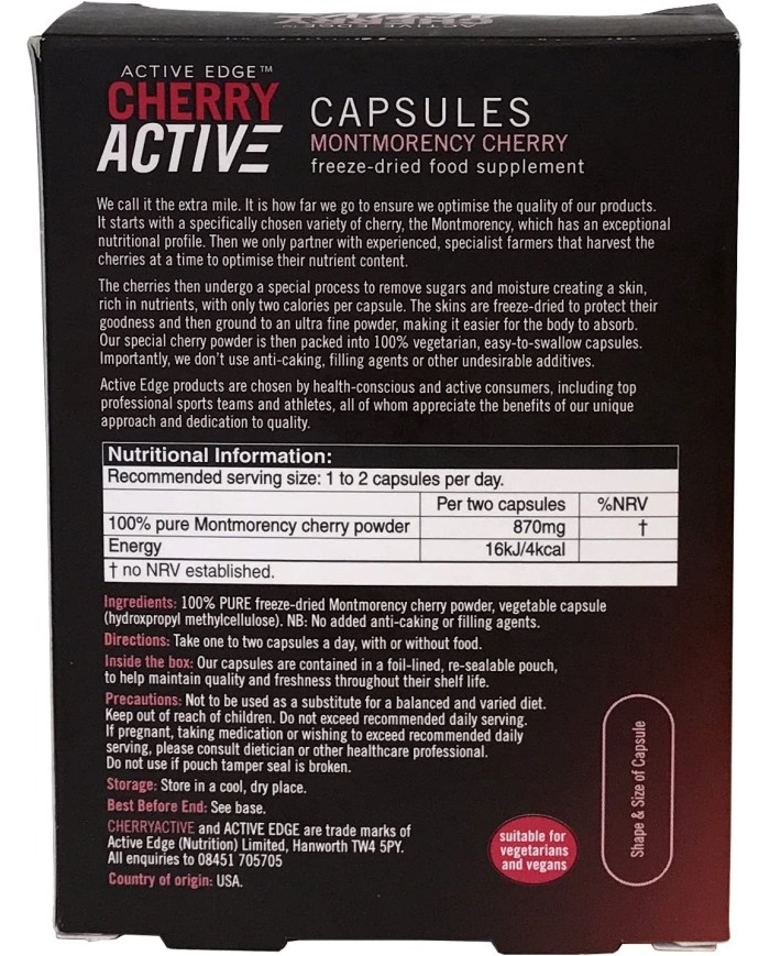 Cherry Active capsules 30s & 60s