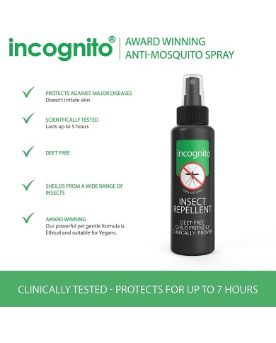 incognito Insect Repellent Spray 100ml - Natural, DEET free formula