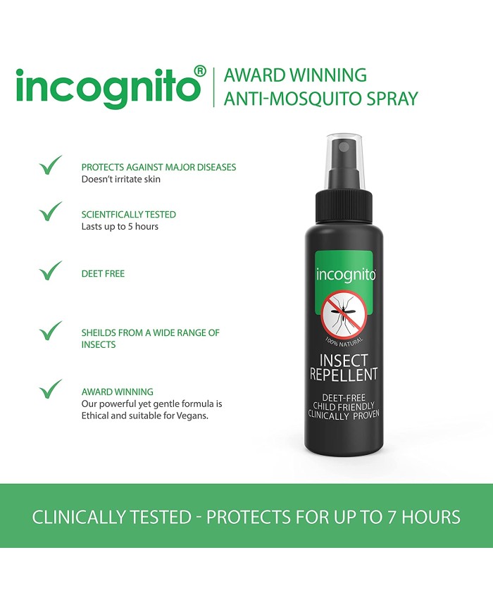 incognito Insect Repellent Spray 100ml - Natural, DEET free formula
