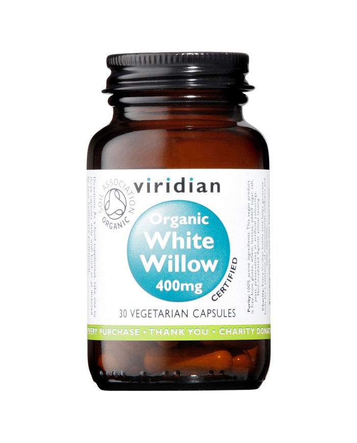 Viridian Organic White Willow - 400mg - 30 & 90 Vegicaps
