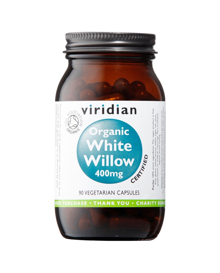 Viridian Organic White Willow - 400mg - 30 & 90 Vegicaps