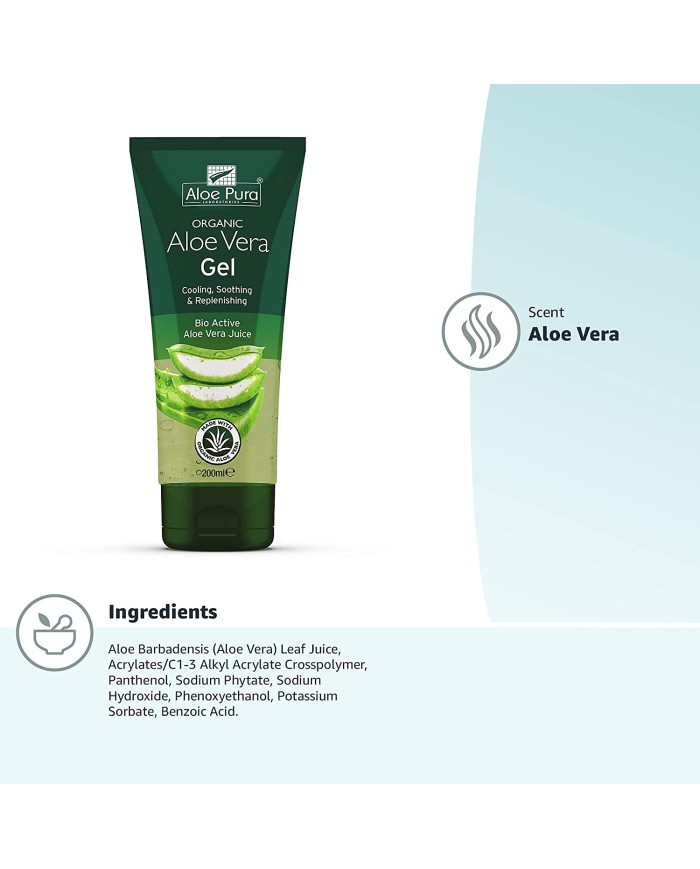 Aloe Pura, Organic Aloe Vera Gel 200ml