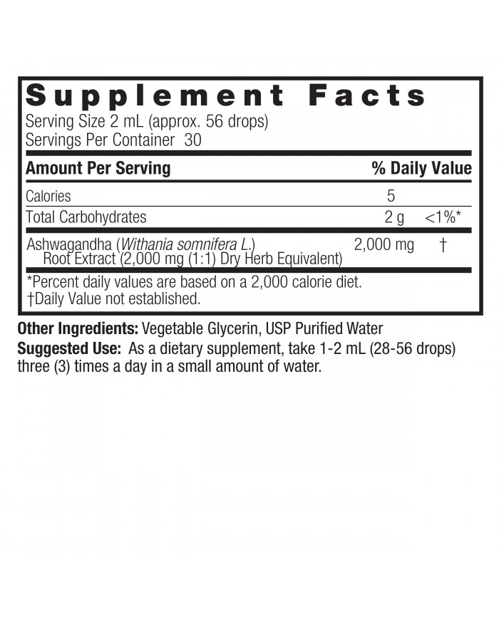 Nature's Answer Ashwagandha Liquid Extract 2oz Alcohol Free