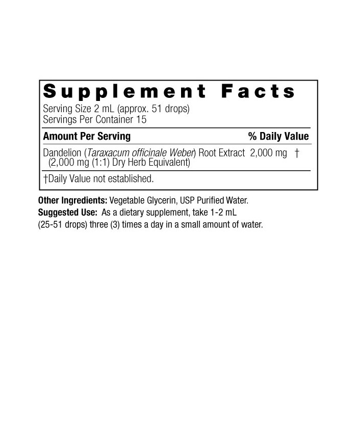 Nature's Answer Dandelion Root 1oz Alcohol Free