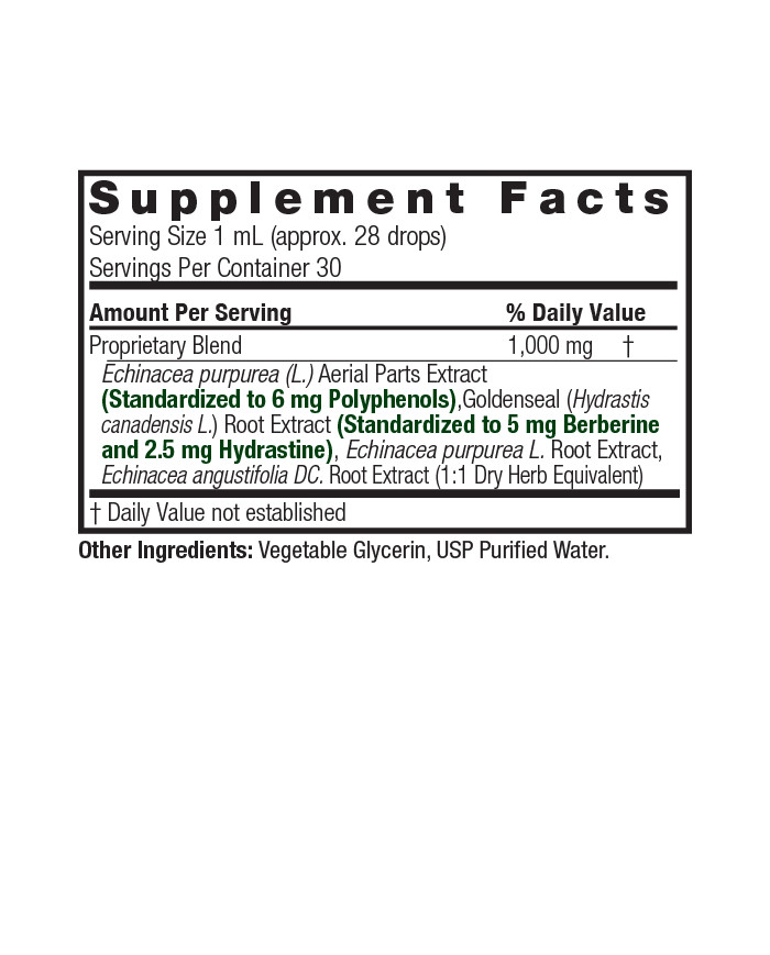 Nature's Answer Echinacea and Goldenseal Root Alcohol Free 1oz