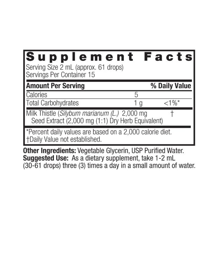 Nature's Answer Milk Thistle 1oz Alcohol Free