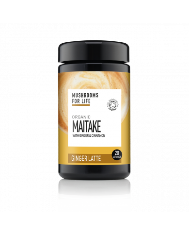 Organic maitake ginger latte