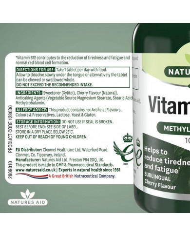 Natures Aid Vitamin B12 (Sublingual)
