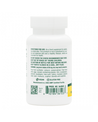 Nature's Plus Zinc 50 mg Tablets