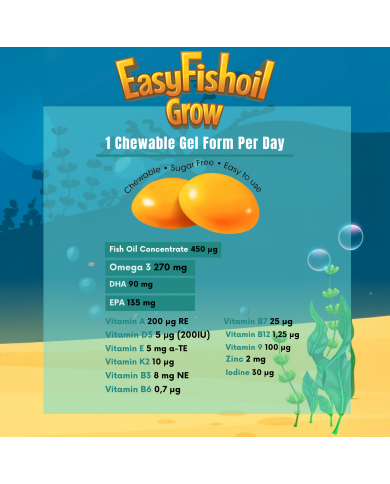 easyVit Omega 3 Fish Oil Supplement for Daily Use Suitable for Kids - EasyFishoil Grow