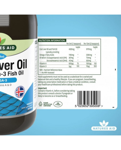 Natures Aid Cod Liver Oil Liquid